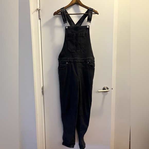 Garage Black Washed Denim Overalls - Picture 6 of 6